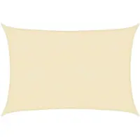 vidaXL Voile d'ombrage 160 g/m² Crème 2x3 m HDPE