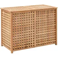 vidaXL Coffre à linge 87,5x46x67 cm Bois de noyer massif