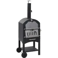 vidaXL Four à pizza de jardin au charbon de bois avec brique réfractaire