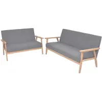vidaXL Ensemble de canapés 2 pièces tissu gris clair