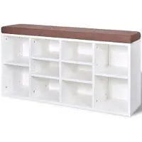 vidaXL Banc de rangement à chaussures 10 compartiments Blanc