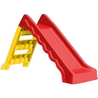 vidaXL Toboggan pliable d'enfants Intérieur/Extérieur Rouge et jaune