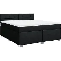 vidaXL Lit boxspring avec matelas noir 180x200 cm Tissu