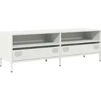 vidaXL Armoire TV blanc 135x39x43,5 cm Acier laminé à froid