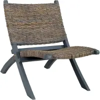 vidaXL Chaise de relaxation rotin kubu naturel et bois d'acajou massif