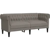 vidaXL Canapé Chesterfield 2 places tissu taupe