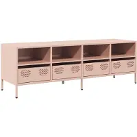 vidaXL Armoire TV rose 135x39x43,5 cm Acier laminé à froid
