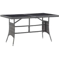 vidaXL Table de jardin Gris 140 x 80 x 74 cm Poly rotin