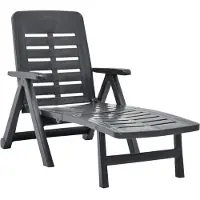 vidaXL Chaise longue pliante Plastique Anthracite