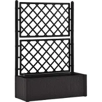 vidaXL Lit surélevé de jardin treillis système d'arrosage Anthracite
