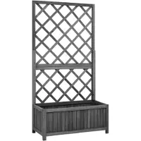 vidaXL Treillis de jardin avec bac à fleurs Noir 70x30x135 cm Bois de sapin