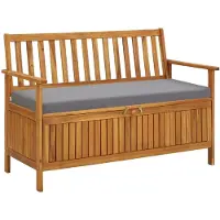 vidaXL Banc de jardin avec espace de rangement 120 cm bois massif acacia