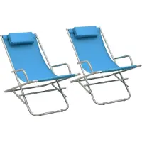 vidaXL Chaises à bascule 2 pcs. acier bleu