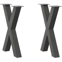 vidaXL Pieds de table de salle à manger en X 2 pcs. Anthracite 50x(72-73) cm Acier