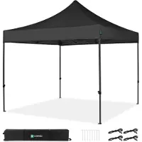Vonroc Tente de réception - 3x3 m - Tente de réception Premium Easy-Up | Noir