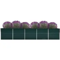 vidaXL -Pflanzer eingefügt 400 x 80 x 45 cm galvanisé Stahlgrün
