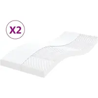 vidaXL Matelas mousse 2 pcs. 80x200 cm 7 zones dureté 20 ILD