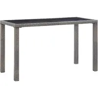 vidaXL Table de jardin anthracite 123x60x74 cm Poly rotin