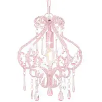 vidaXL Plafonnier avec perles Rose Rond E14