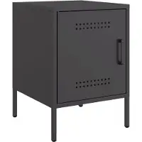 vidaXL Table de chevet noir 36x39x50,5 cm acier