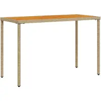 vidaXL Table de jardin avec plateau en acacia 115x54x74 cm Poly rotin