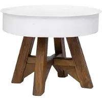 vidaXL Table basse en vieux bois massif 60x45 cm blanc
