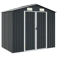 vidaXL Abri de jardin anthracite 205x129x183 cm Acier galvanisé