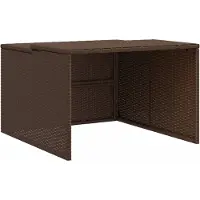 vidaXL Garage pour tondeuse-robot Marron 86x90x52/57 cm Poly rotin