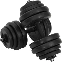 vidaXL Haltères courts 2x15 kg