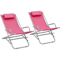 vidaXL Chaises à bascule 2 pcs. acier rose