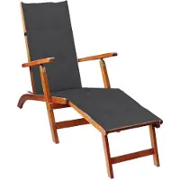 vidaXL Chaise longue avec repose-pieds et support en bois massif d'acacia