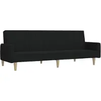 vidaXL Canapé-lit à 2 places noir tissu
