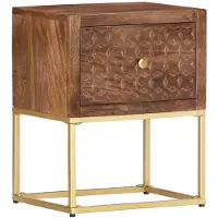 vidaXL Table de chevet 40 x 30 x 50 cm Bois de manguier massif