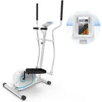 Klarfit Myon Cycle Vélo elliptique volant inertie 12 kg SilentBelt System blanc