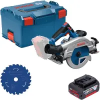 Bosch Scie circulaire sans fil GKS 18V-57-2 GX Professional 18 V 165 mm sans balais + 1 batterie 4,0 Ah + L-Boxx - sans chargeur