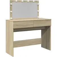 vidaXL Coiffeuse avec éclairage LED Chêne Sonoma 100x40x120 cm