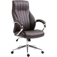 CLP Chaise de bureau Pivotant ergonomique en véritable cuir Marron