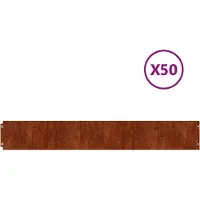 vidaXL Bordure de pelouse 50 pcs. 15x103 cm Flexible acier corten