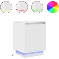 vidaXL Table de chevet avec lumières LED blanc 38x34x50 cm