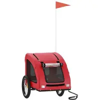 vidaXL Remorque pour vélo Chiens Rouge Tissu Oxford et fer