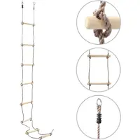 vidaXL Échelle de corde pour enfants 290 cm Bois