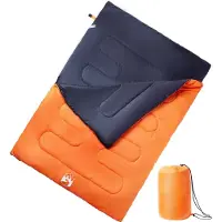 vidaXL Sac de couchage double et oreillers adultes camping 3-4 saisons