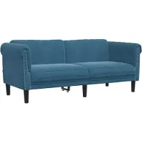 vidaXL Canapé 2 places bleu velours