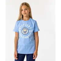 Manchester City T-shirt enfant grand logo - Taille 164 - Bleu - Vêtements de supporter - Football - Man City