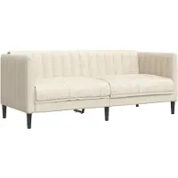 vidaXL Canapé 2 places Crème Tissu