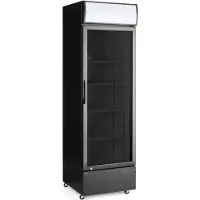 Super Merchant Réfrigérateur à une porte avec barre arrière et panneau rétroéclairé, Arctic, 254 L, Noir, 220-240 V/250 W, 578 x 605 x (H) 1980 mm