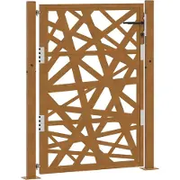 vidaXL Portail de jardin 105 x 130 cm en acier patiné, design léger