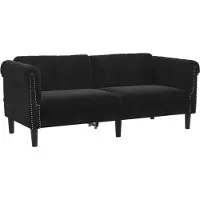 vidaXL Canapé 2 places noir velours