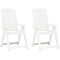 vidaXL Chaises de jardin réglables 2 pcs. Plastique Blanc