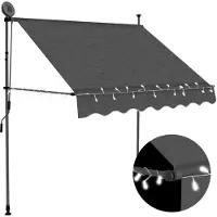 vidaXL Store rétractable manuel avec LED 200 cm Anthracite